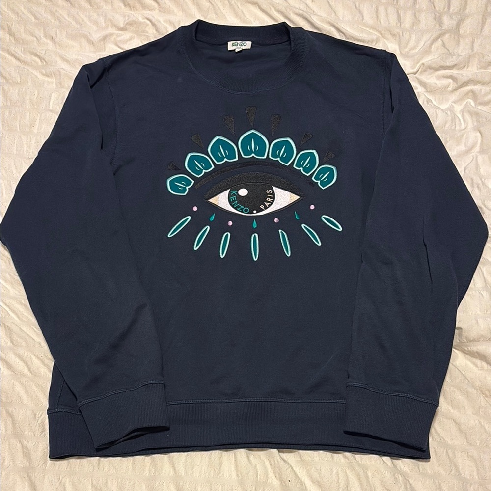 Kenzo Navy Eye Embroidered Men's Sweater